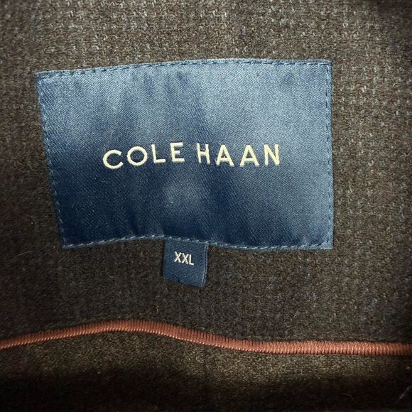 Cole Haan Men's Size XXL Classic Collared Wool-Blend Car Coat Navy - Picture 3 of 8